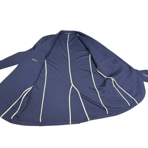 "AMERICAN TALL" BLUE Mens Blazer Cardigan 2 Button, Single Vented, Rayon Blend - Picture 3 of 8